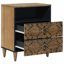 Bed kast met lade Bruin 50 x 33 x 60 cm Massief Mango Hout