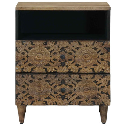 Bed kast met lade Bruin 50 x 33 x 60 cm Massief Mango Hout