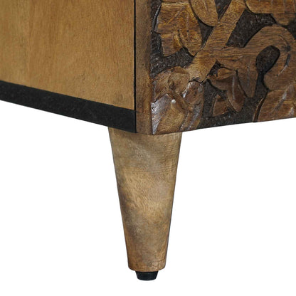 Bed kast met lade Bruin 50 x 33 x 60 cm Massief Mango Hout