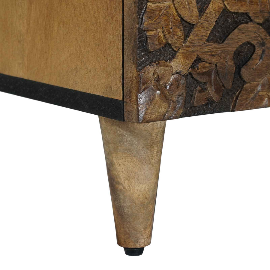 Bed kast met lade Bruin 50 x 33 x 60 cm Massief Mango Hout