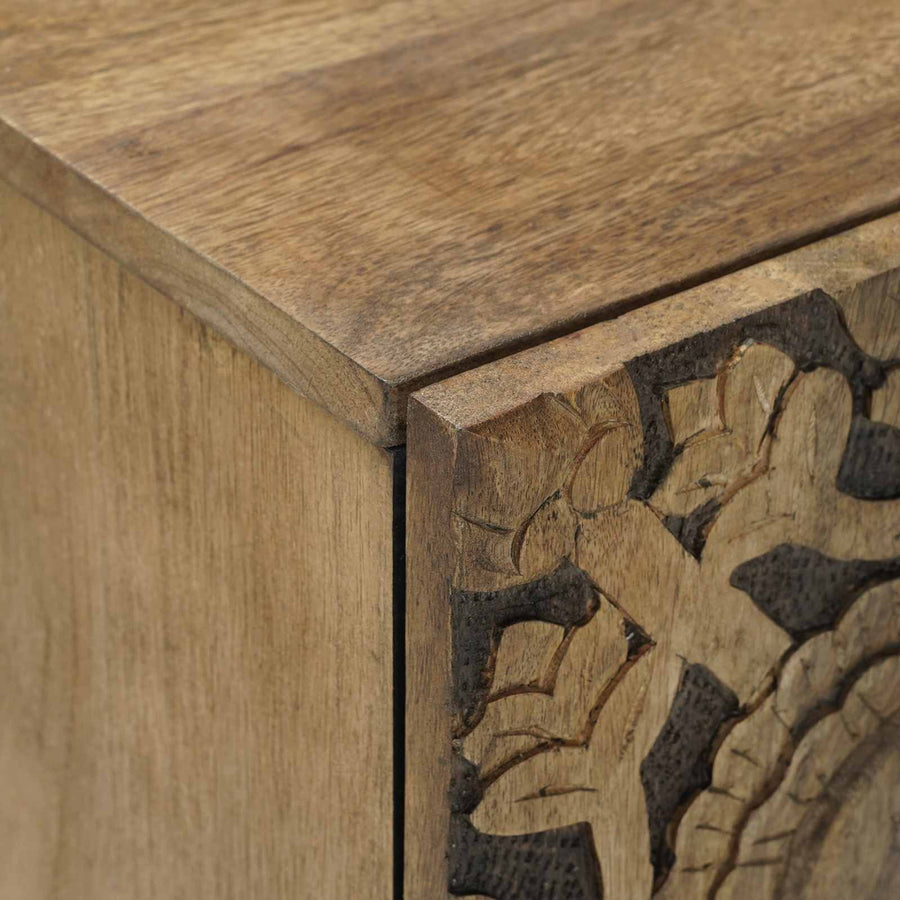 TV-kast met lade Bruin 105 x 33,5 x 46 cm Massief Mango Hout