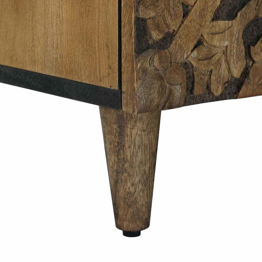 TV-kast met lade Bruin 105 x 33,5 x 46 cm Massief Mango Hout