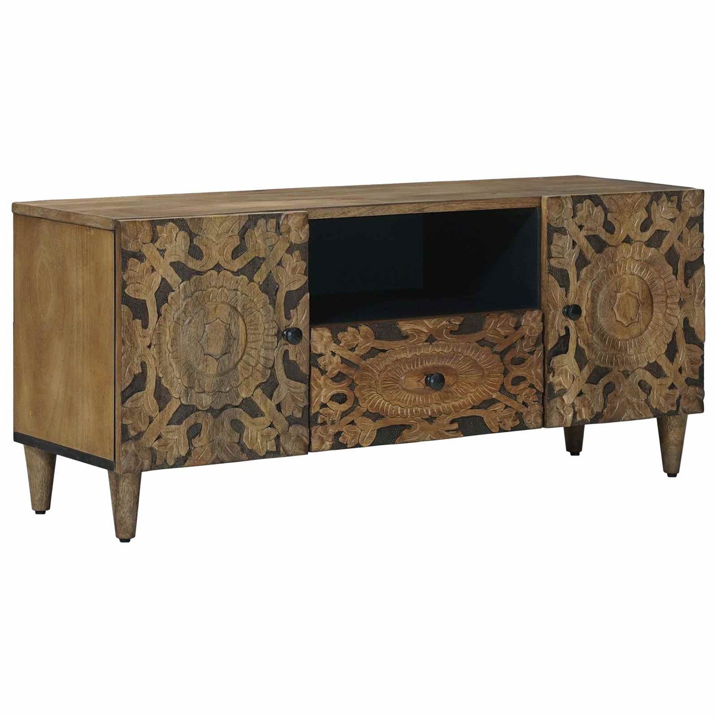 TV-kast met lade Bruin 105 x 33,5 x 46 cm Massief Mango Hout