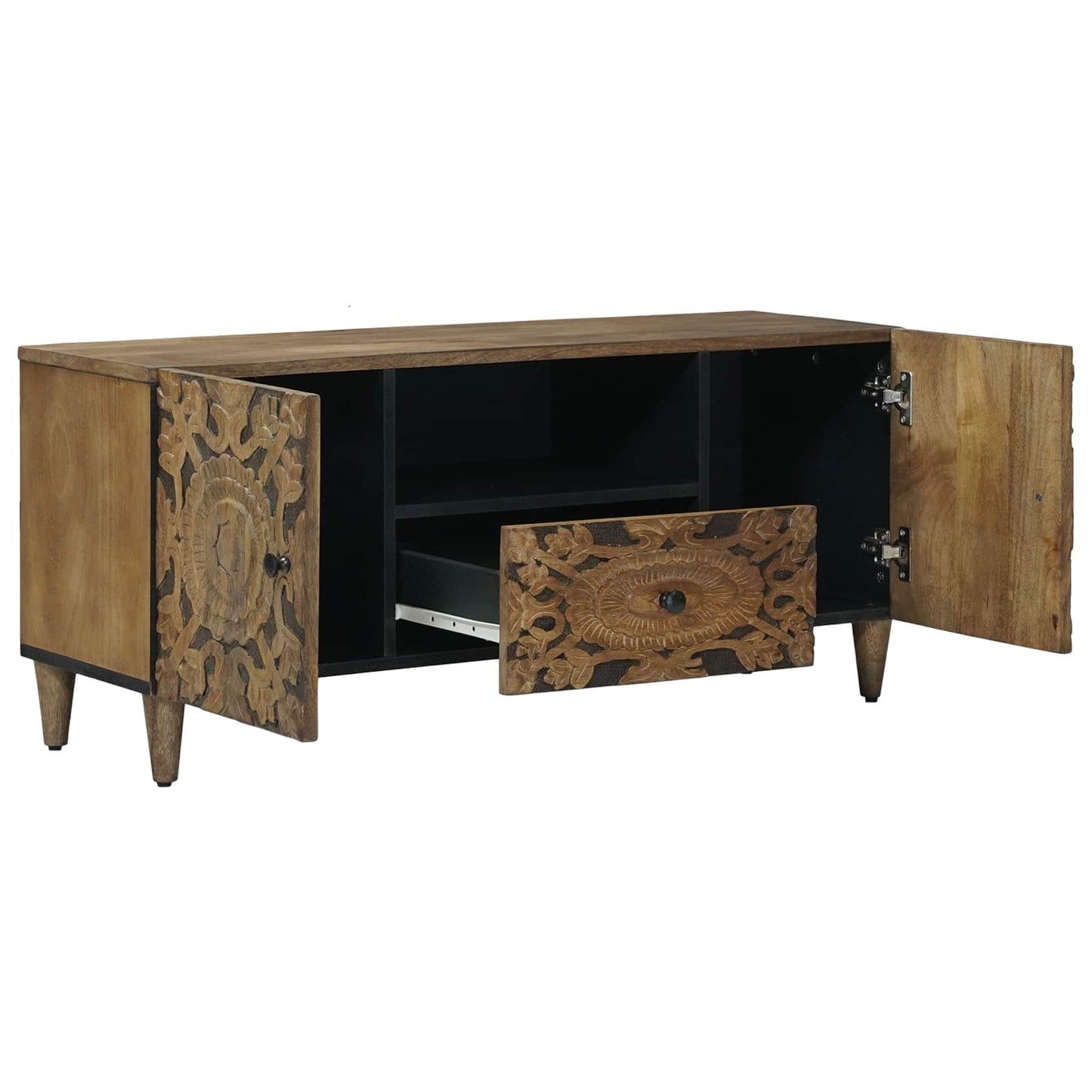 TV-kast met lade Bruin 105 x 33,5 x 46 cm Massief Mango Hout