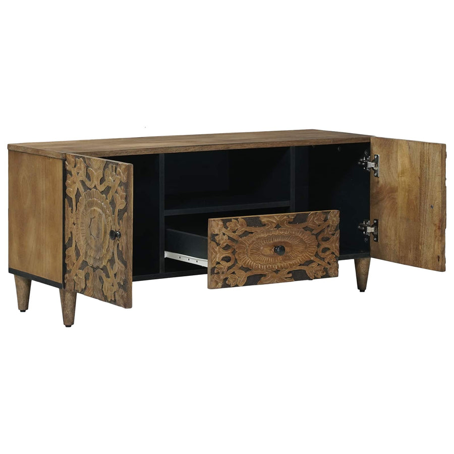 TV-kast met lade Bruin 105 x 33,5 x 46 cm Massief Mango Hout