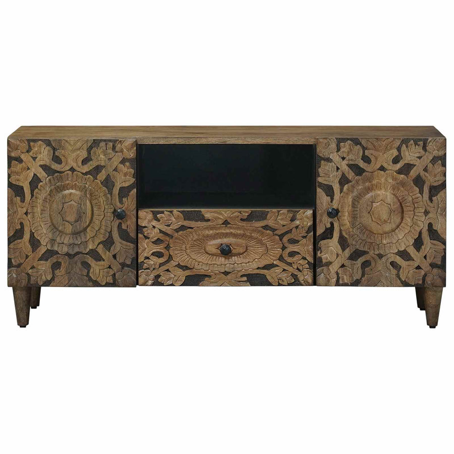 TV-kast met lade Bruin 105 x 33,5 x 46 cm Massief Mango Hout