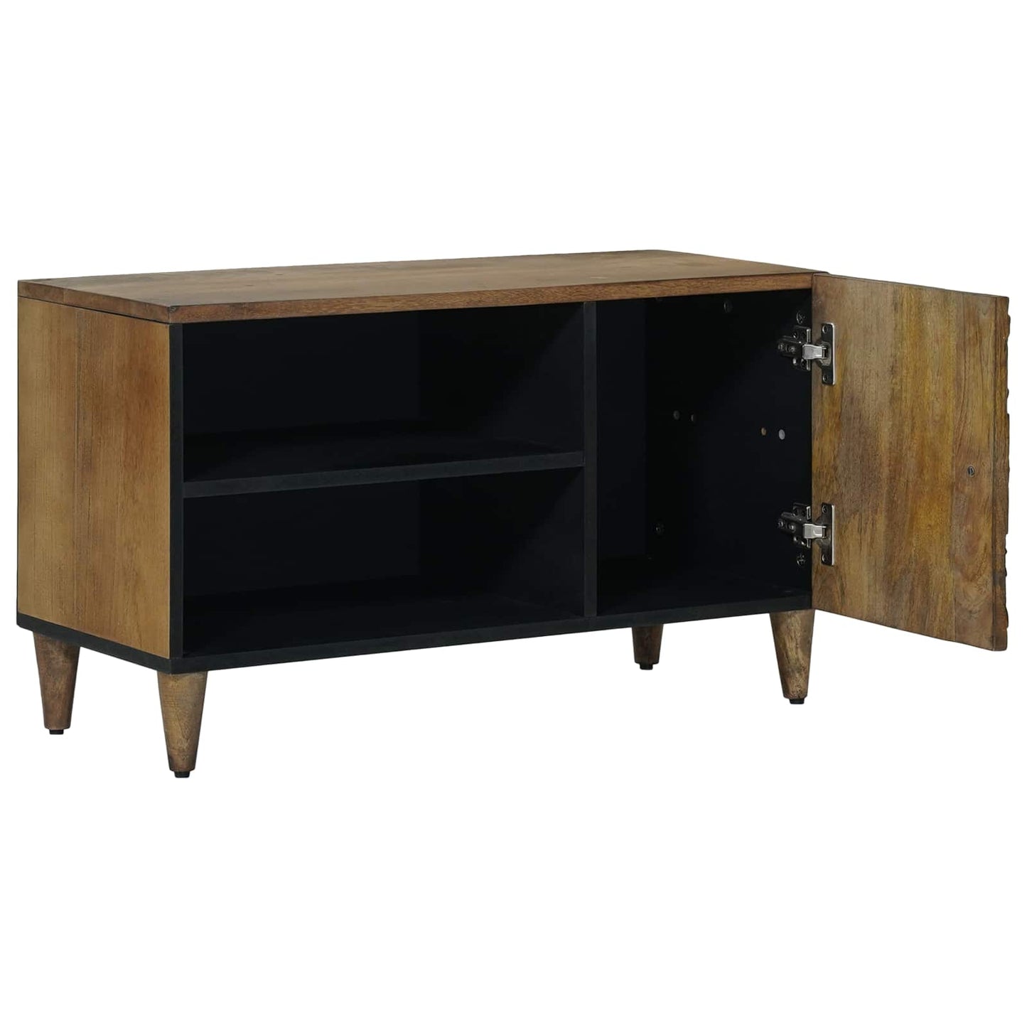 TV-kast met plank Bruin 80 x 31,5 x 46 cm Massief Mango Hout