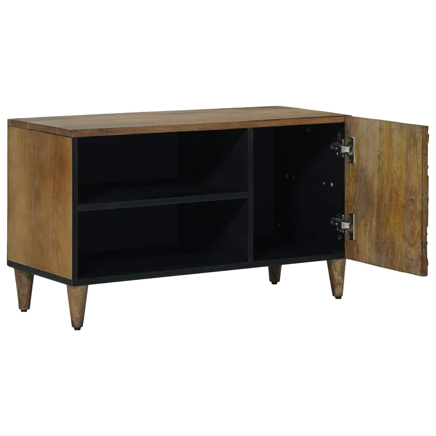 TV-kast met plank Bruin 80 x 31,5 x 46 cm Massief Mango Hout