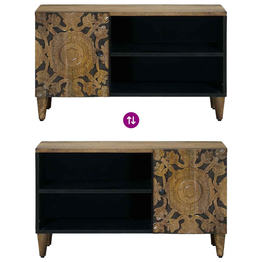 TV-kast met plank Bruin 80 x 31,5 x 46 cm Massief Mango Hout