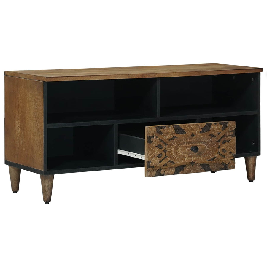 TV-kast met lade Bruin 100 x 33,5 x 46 cm Massief Mango Hout