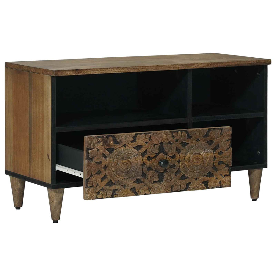 TV-kast met lade Bruin 80 x 33,5 x 46 cm Massief Mango Hout