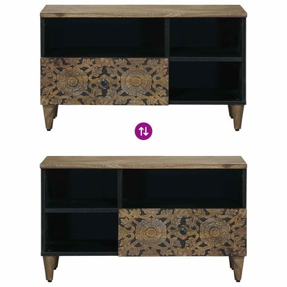 TV-kast met lade Bruin 80 x 33,5 x 46 cm Massief Mango Hout