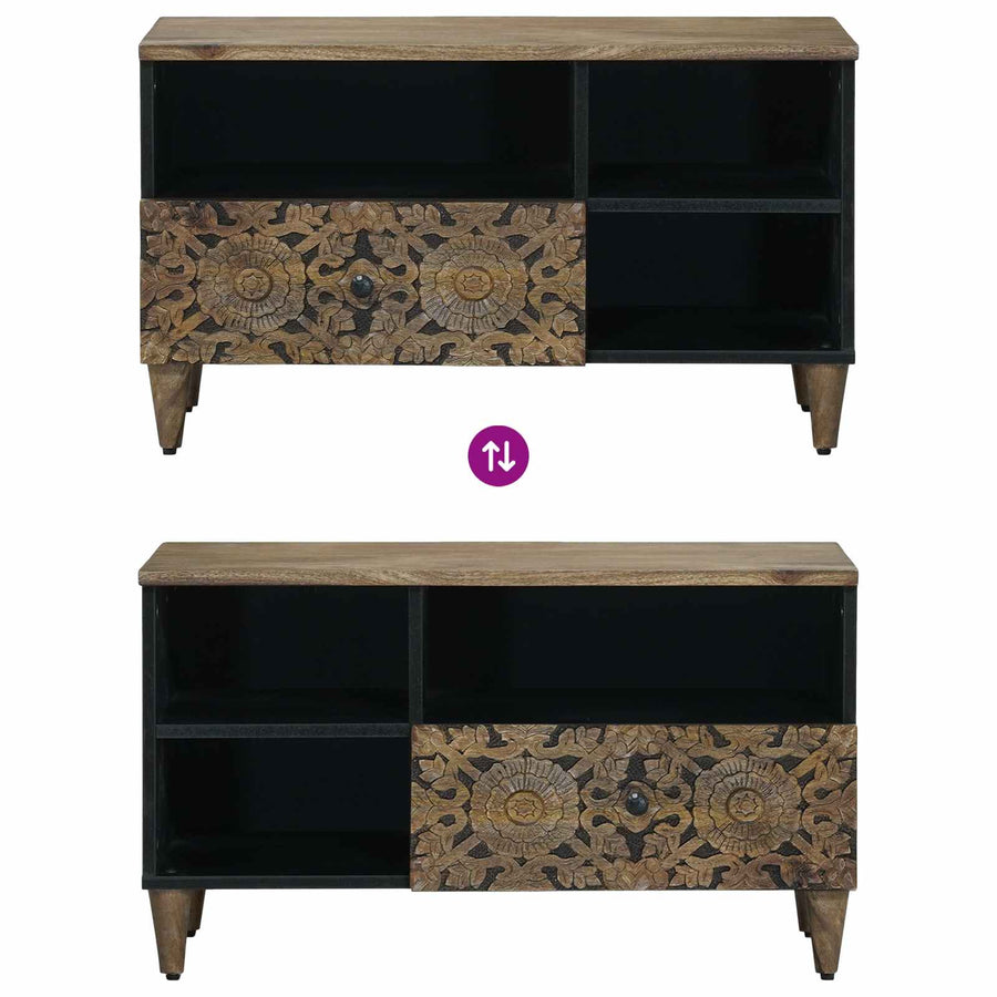 TV-kast met lade Bruin 80 x 33,5 x 46 cm Massief Mango Hout