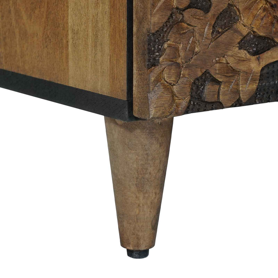 TV-kast met lade Bruin 100 x 33,5 x 46 cm Massief Mango Hout