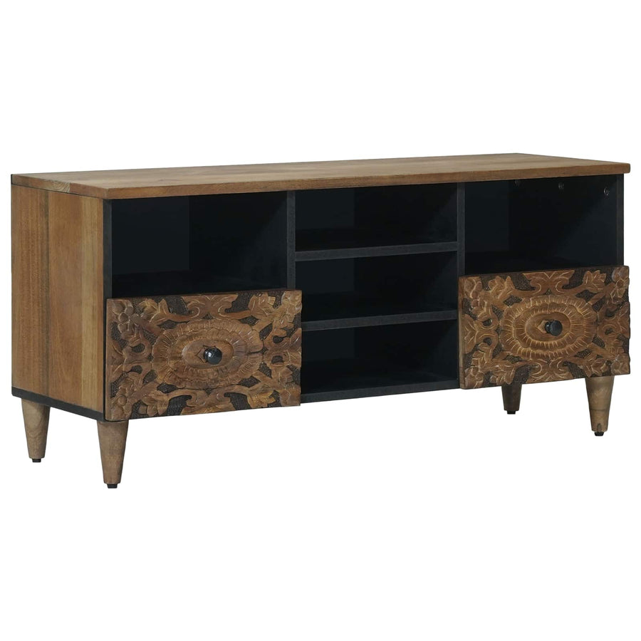 TV-kast met lade Bruin 100 x 33,5 x 46 cm Massief Mango Hout