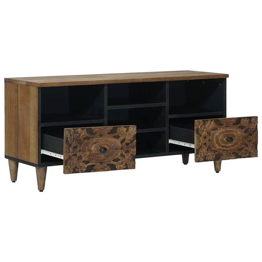 TV-kast met lade Bruin 100 x 33,5 x 46 cm Massief Mango Hout