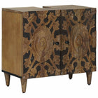 Bathroom Vanity Cabinet Brown 62 x 33 x 58 cm Solid Mango Wood