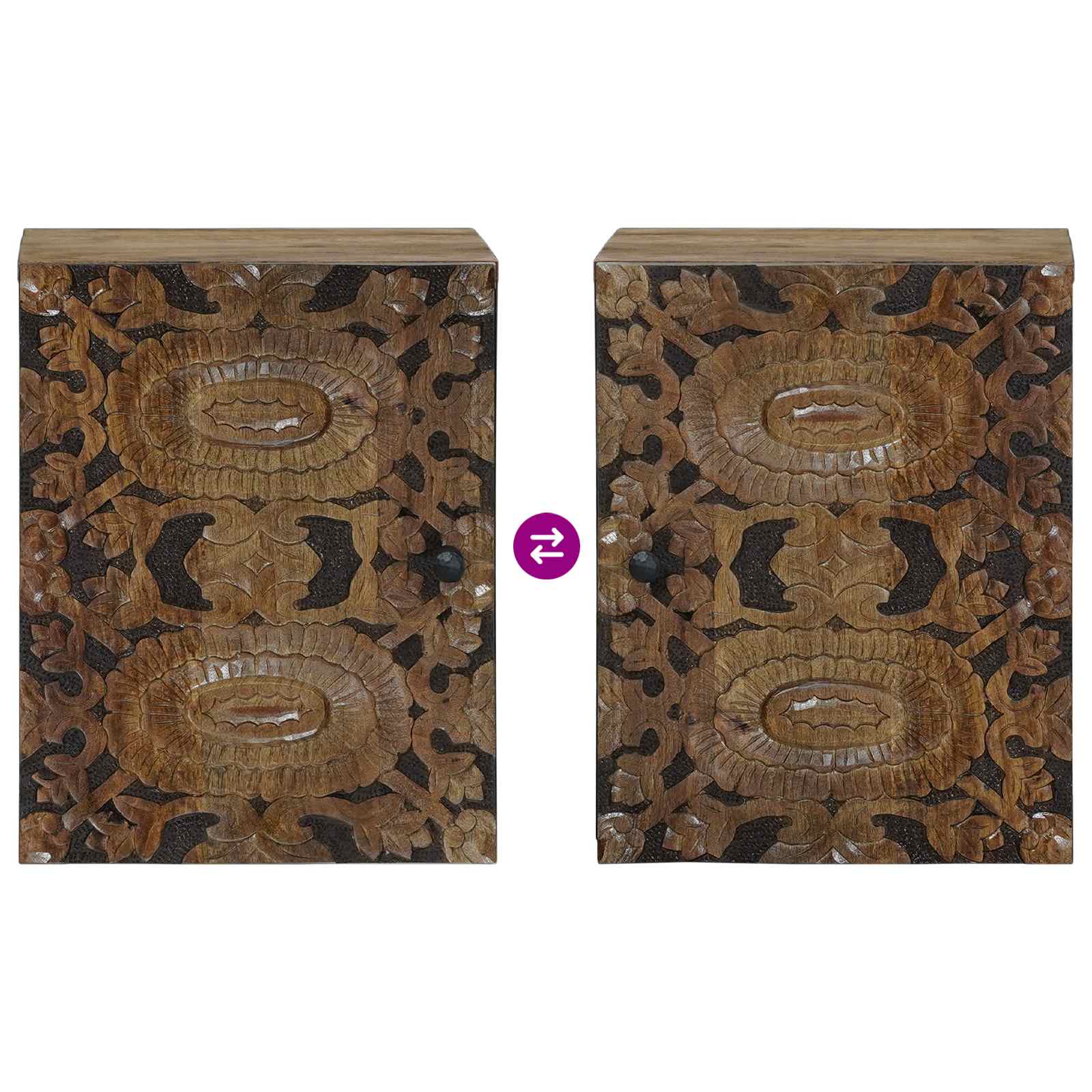 Badkamer Hangkast Bruin 38 x 33,5 x 48 cm Massief Mango Hout