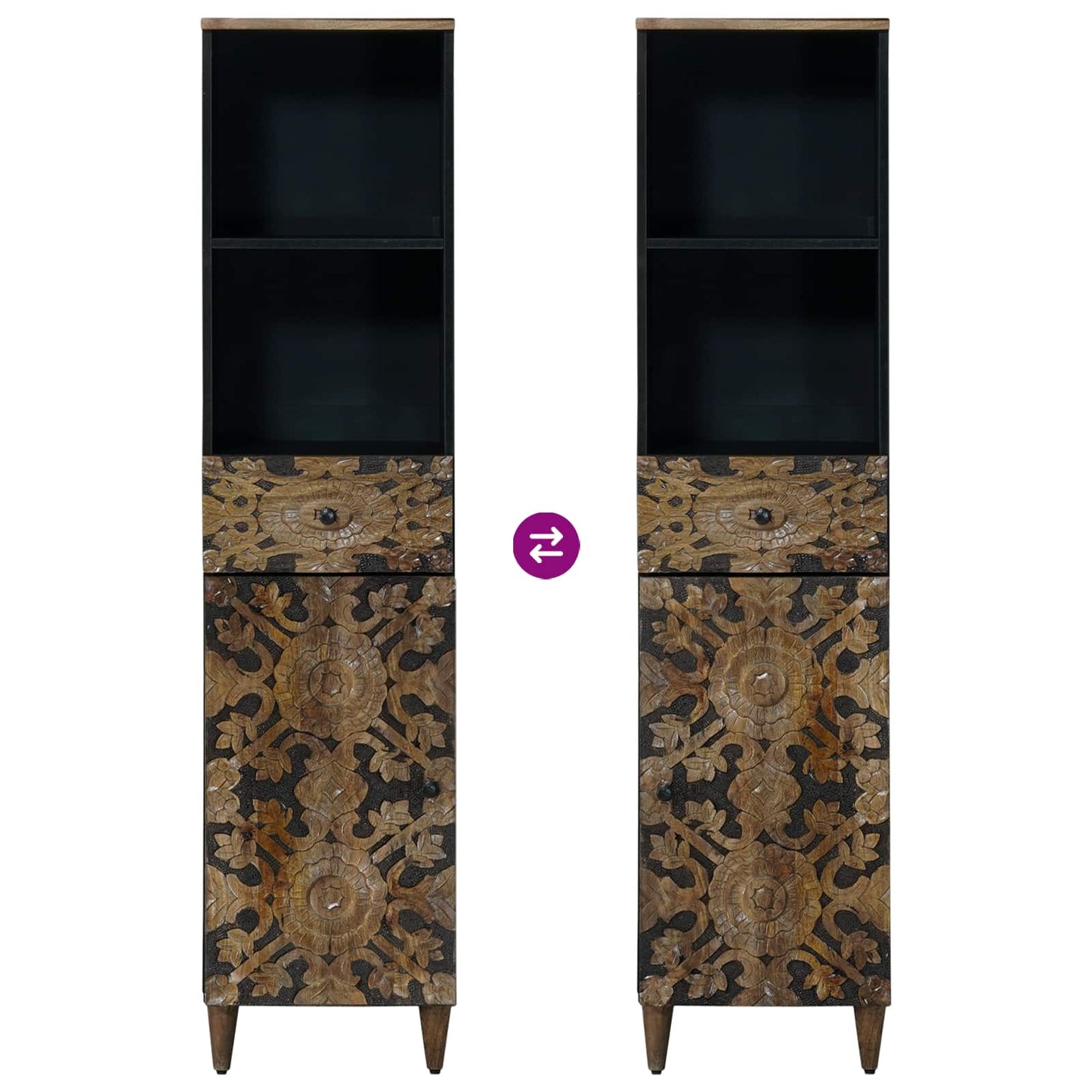 Badkamerkast Bruin 38 x 33,5 x 160 cm Massief Mango Hout