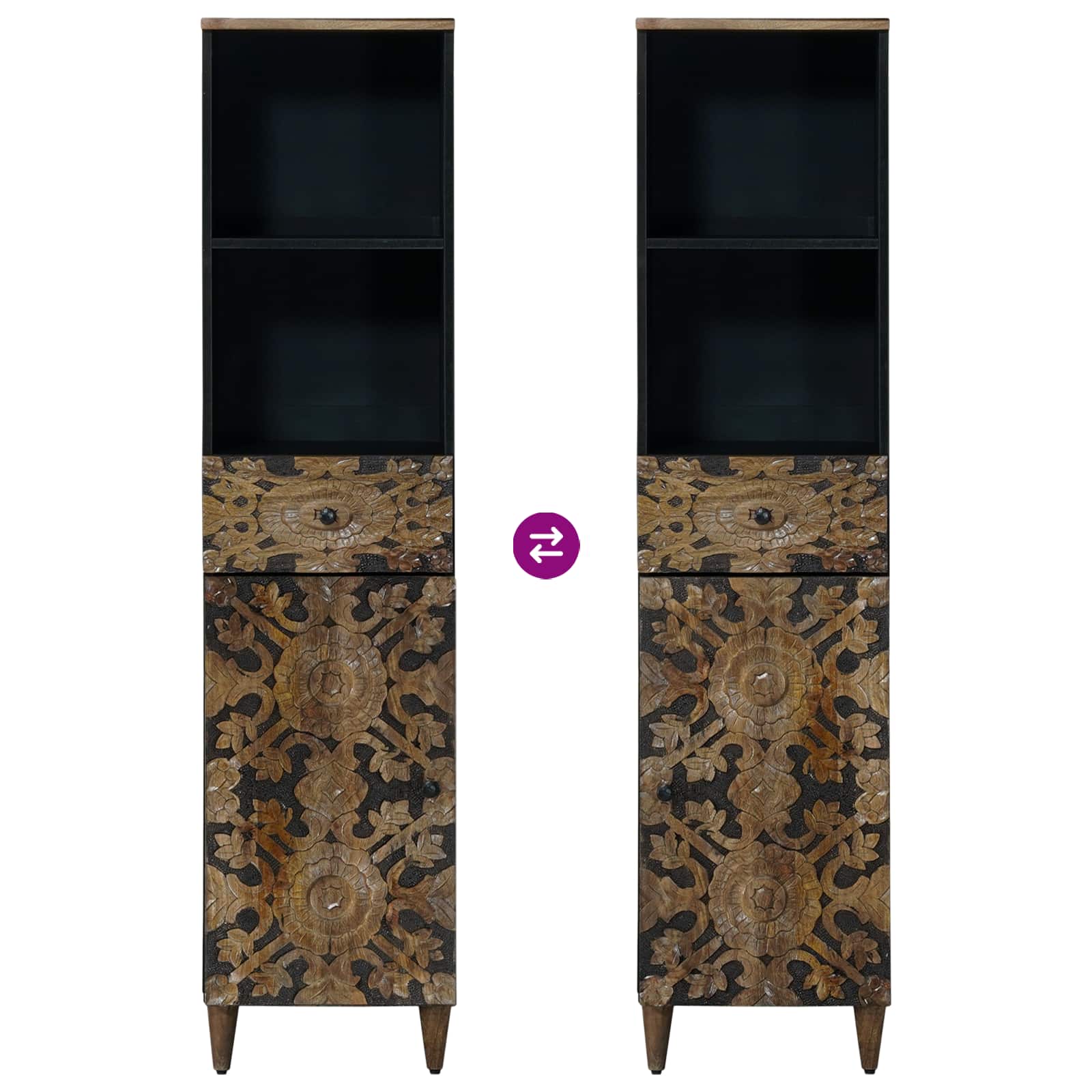 Badkamerkast Bruin 38 x 33,5 x 160 cm Massief Mango Hout