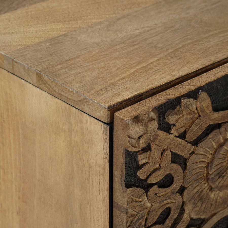 Dressoir met lade Bruin 40 x 33,5 x 75 cm Massief Mango Hout