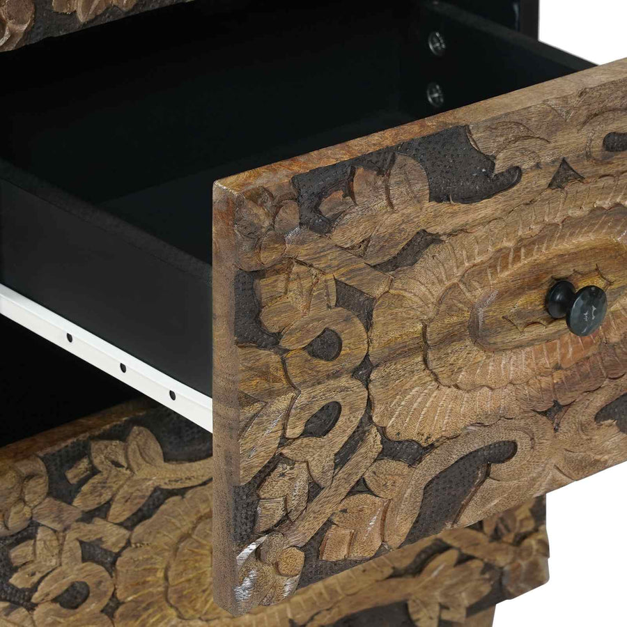 Dressoir met lade Bruin 40 x 33,5 x 75 cm Massief Mango Hout
