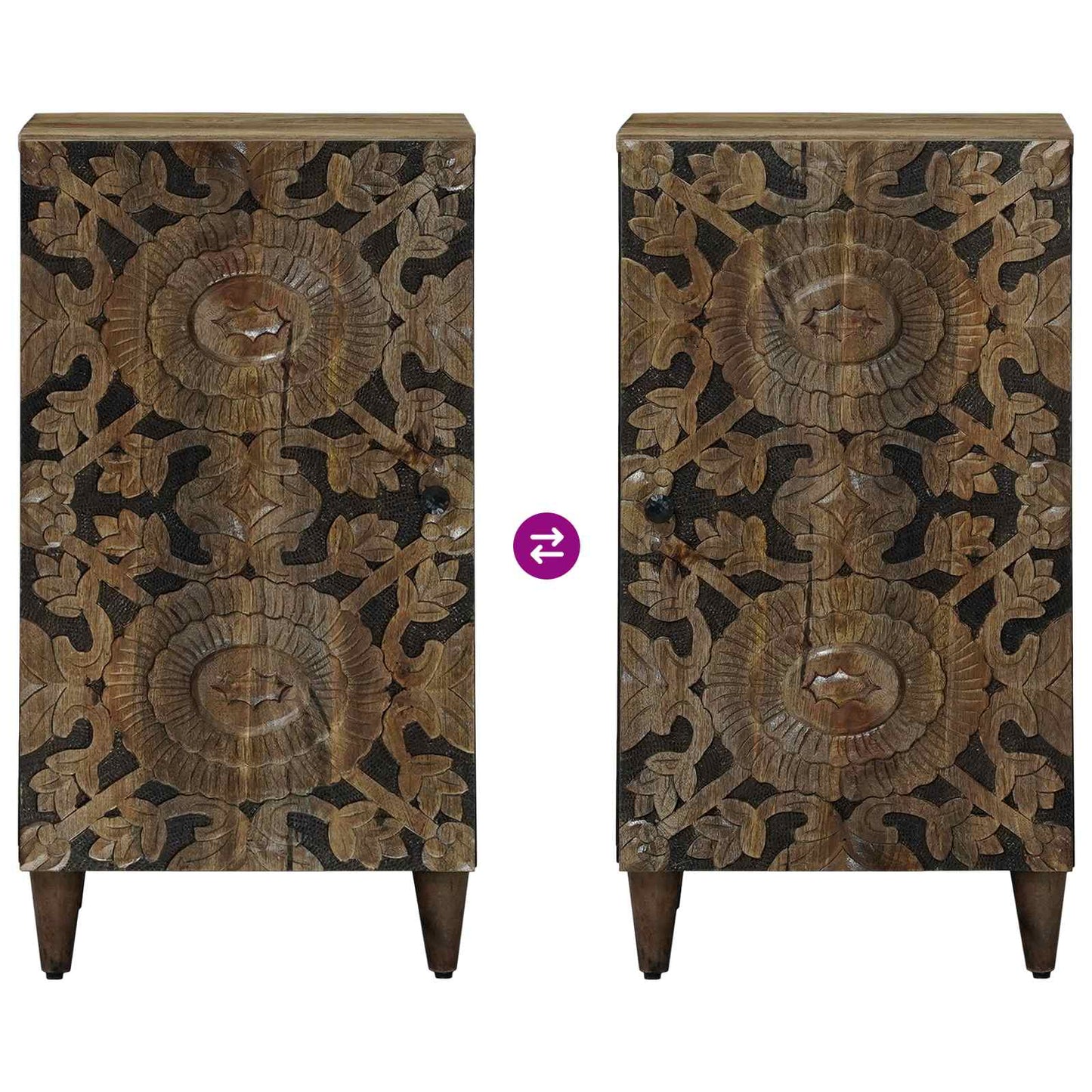 Dressoir met opslag Bruin 40 x 33,5 x 75 cm Massief Mango Hout