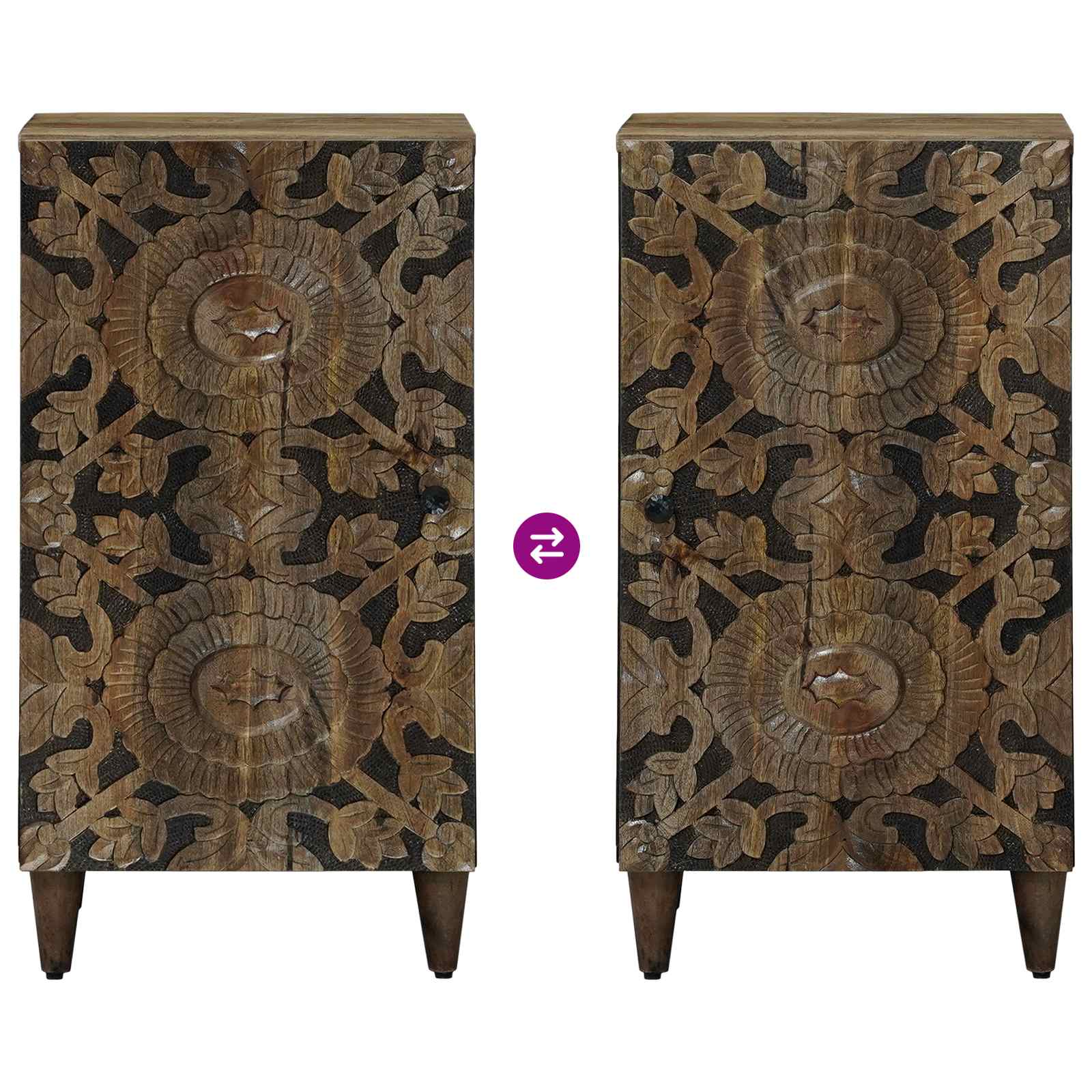 Dressoir met opslag Bruin 40 x 33,5 x 75 cm Massief Mango Hout