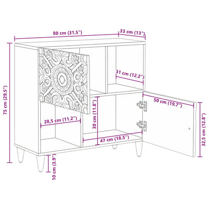 Dressoir met opslag Bruin 80 x 33,5 x 75 cm Massief Mango Hout