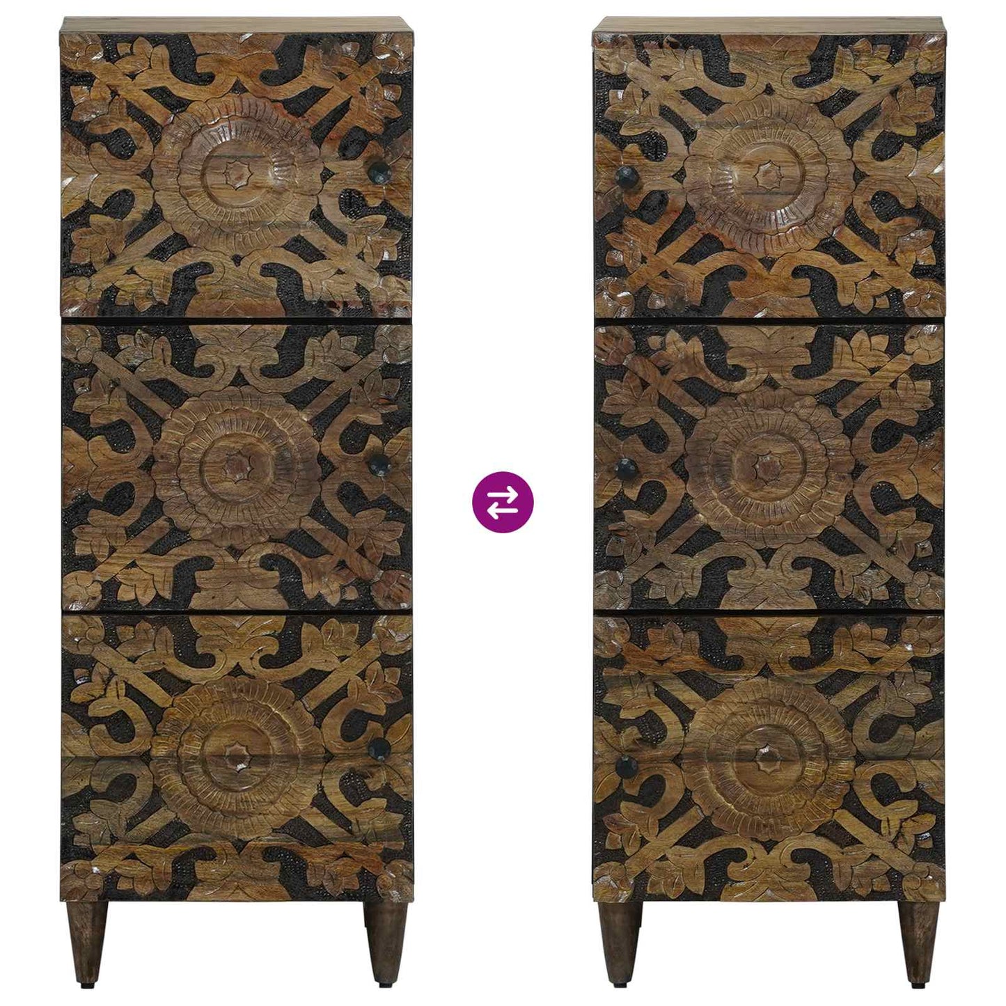 Hoge Kast met plank Bruin 40 x 33,5 x 110 cm Massief Mango Hout