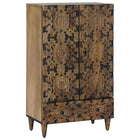 High Cabinet with Drawer Brown 60 x 33.5 x 100 cm Solid Mango Wood