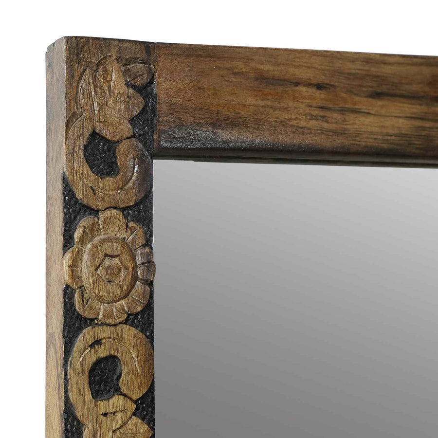 Wandspiegel walnootbruin 70 x 50 cm Bewerkt hout en glas