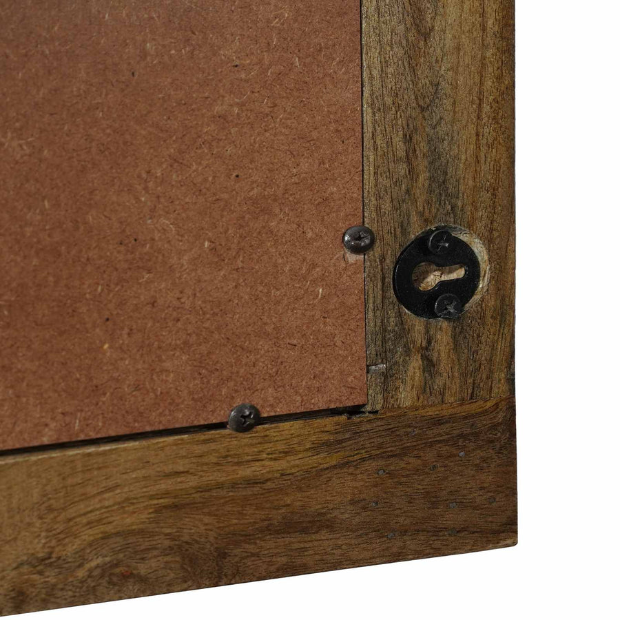 Wandspiegel walnootbruin 70 x 50 cm Bewerkt hout en glas