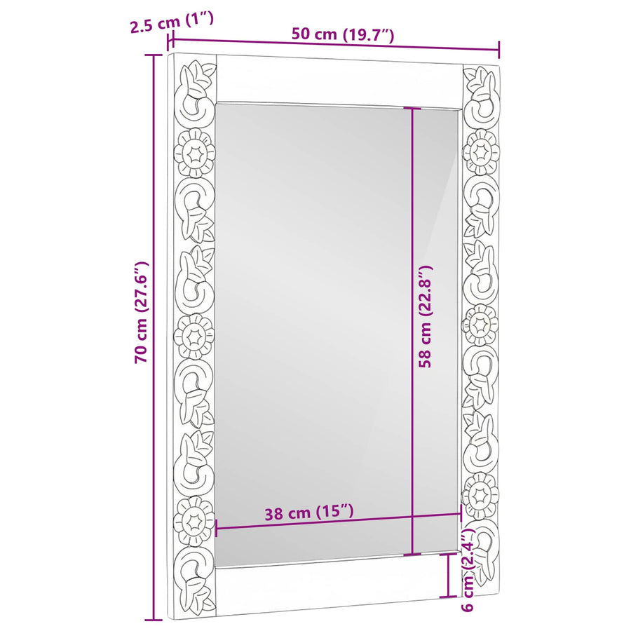 Wandspiegel walnootbruin 70 x 50 cm Bewerkt hout en glas