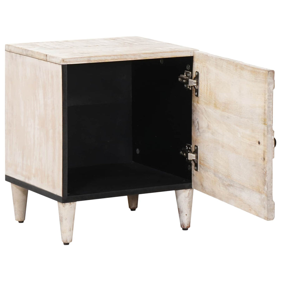 Nachtkastje Wit 40 x 33,5 x 46 cm Massief Mango Hout