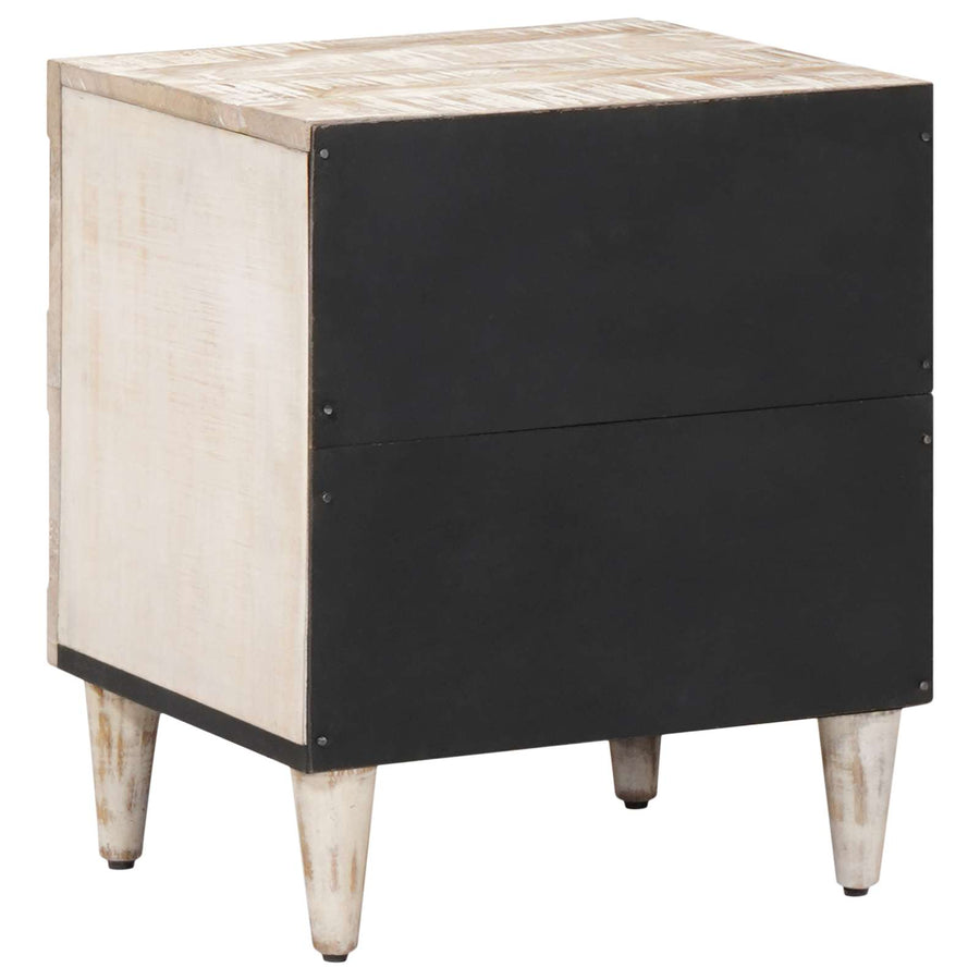 Nachtkastje Wit 40 x 33,5 x 46 cm Massief Mango Hout