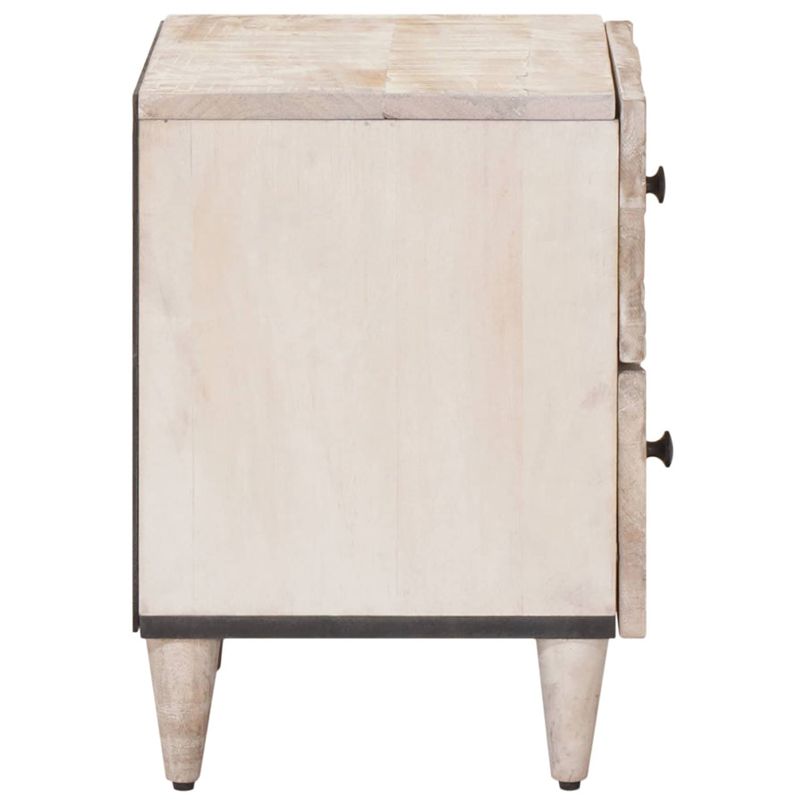 Nachtkastje met lade Wit 40 x 33,5 x 46 cm Massief Mango Hout
