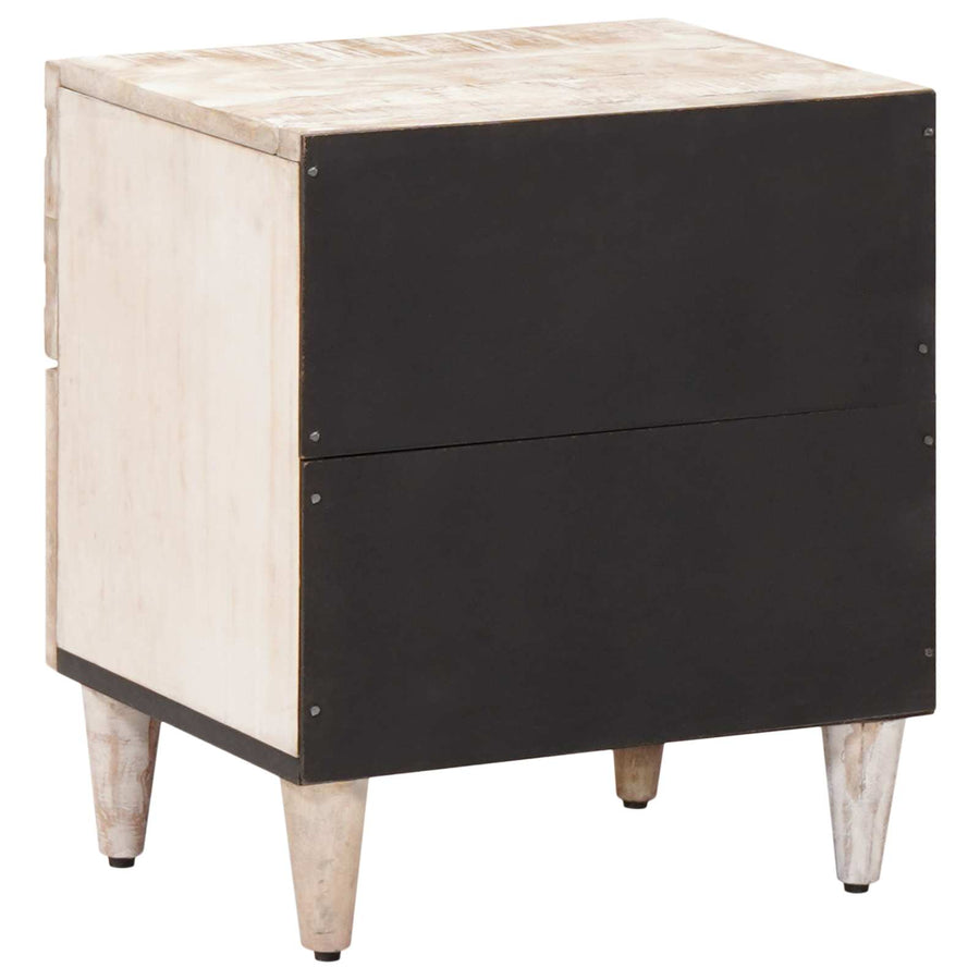 Nachtkastje 2 pcs Wit 40 x 33,5 x 46 cm Massief Mango Hout