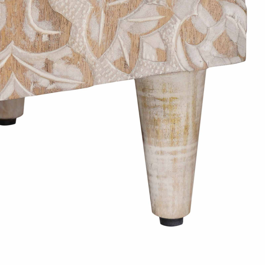 TV-kast met opslag Wit 105 x 33,5 x 46 cm Massief Mango Hout