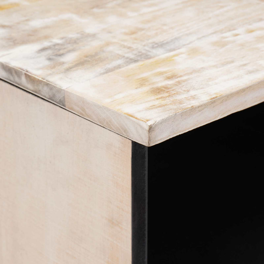 TV-kast met opslag Wit 70 x 33,5 x 46 cm Massief Mango Hout