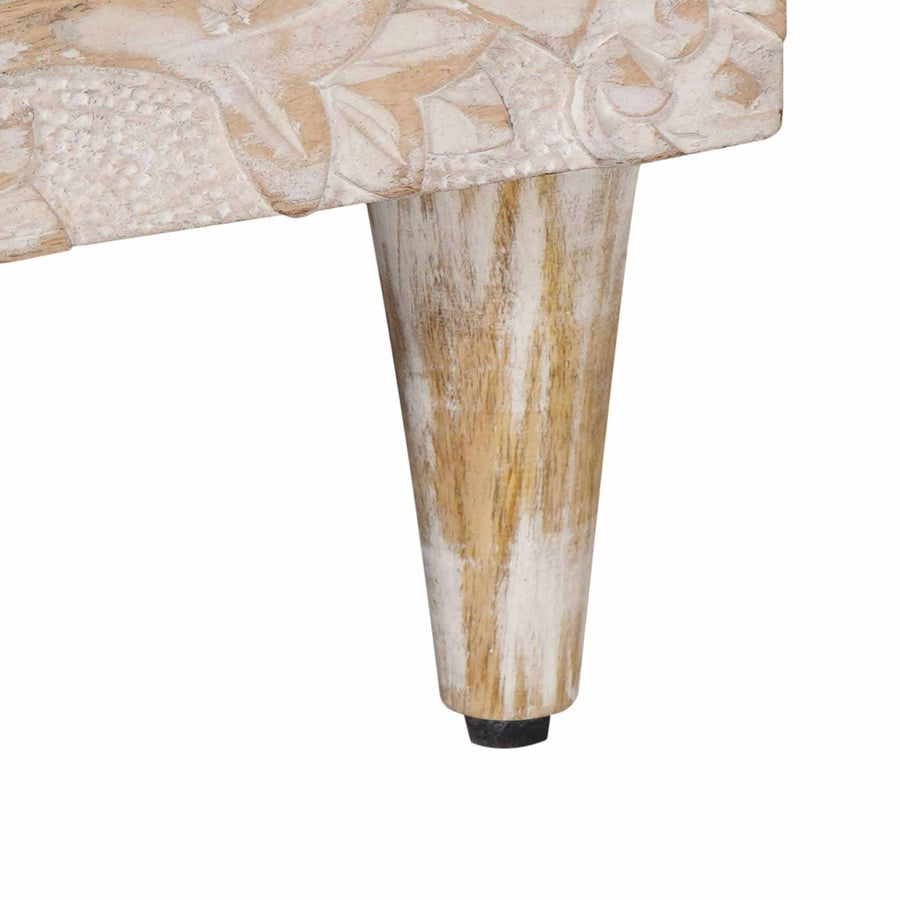 TV-kast met opslag Wit 70 x 33,5 x 46 cm Massief Mango Hout