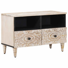 TV-kast met opslag Wit 70 x 33,5 x 46 cm Massief Mango Hout