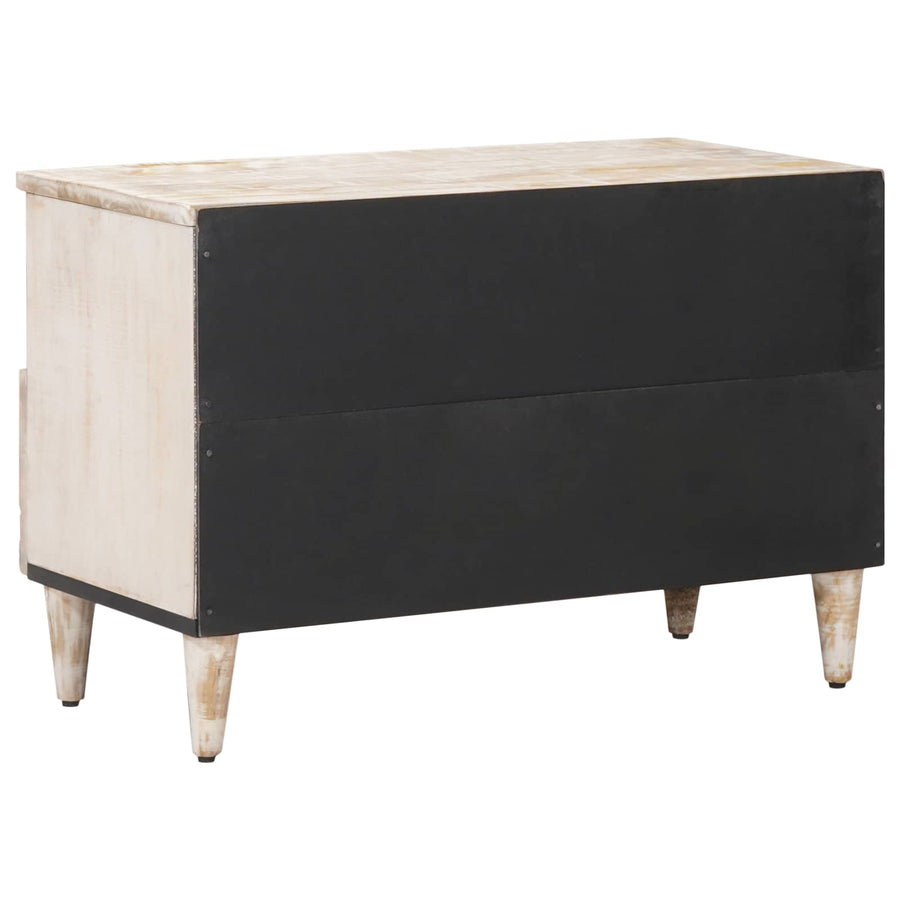 TV-kast met opslag Wit 70 x 33,5 x 46 cm Massief Mango Hout