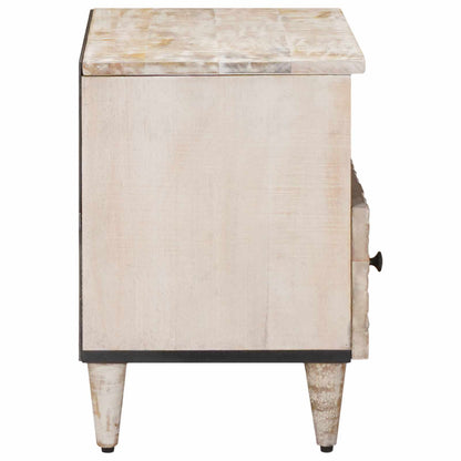 TV-kast met opslag Wit 70 x 33,5 x 46 cm Massief Mango Hout