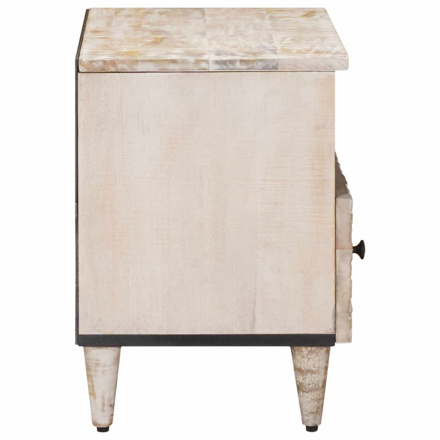 TV-kast met opslag Wit 70 x 33,5 x 46 cm Massief Mango Hout