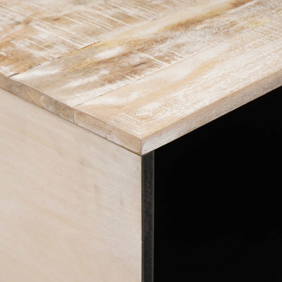 Salontafel Wit 80 x 50 x 40 cm Massief Mango Hout