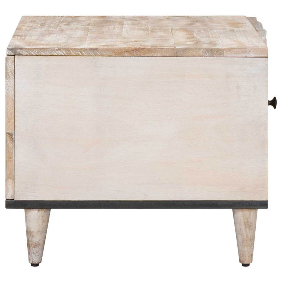 Salontafel Wit 80 x 50 x 40 cm Massief Mango Hout