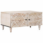 Salontafel 80x50x40 cm massief mangohout wit