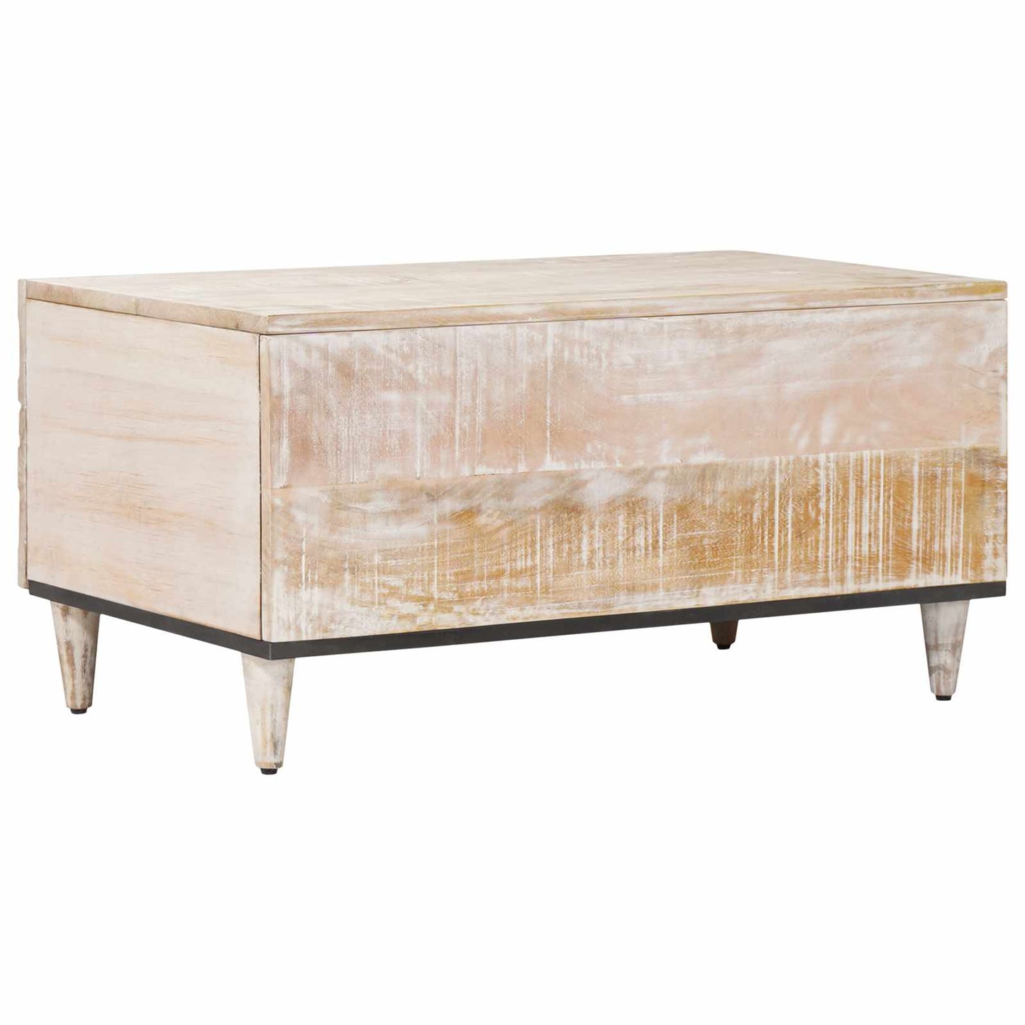 Salontafel Wit 80 x 50 x 40 cm Massief Mango Hout