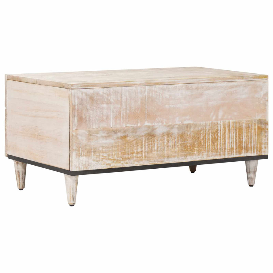 Salontafel Wit 80 x 50 x 40 cm Massief Mango Hout